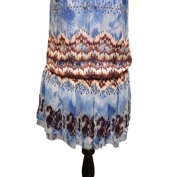 Guess Los Angeles blue blousen lined sleeveless Mini dress small women's - Picture 5 of 9